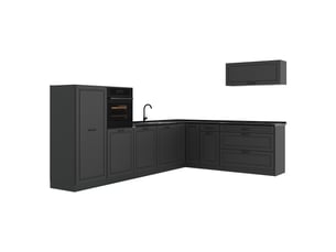 Vicco cuisine en angle, anthracite campagneanthracite, 327 x cm plan de travail anthracite