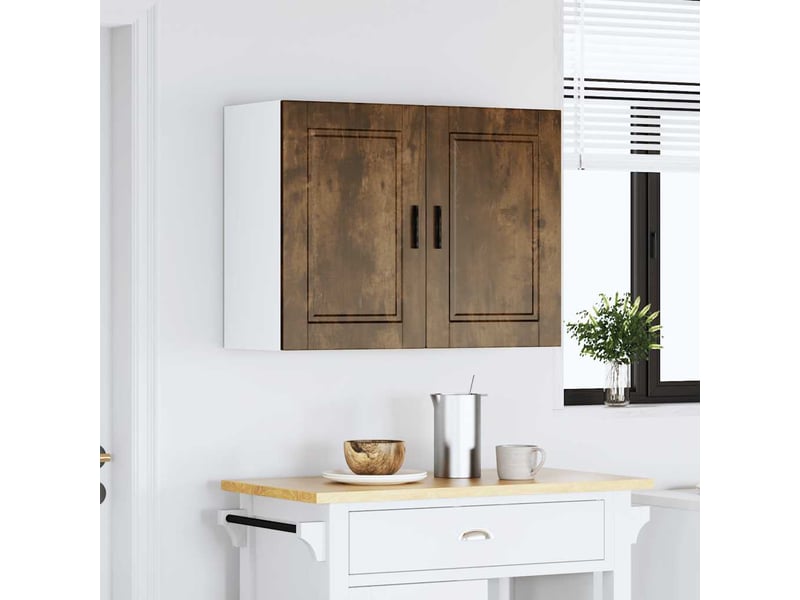 Meuble de rangement, armoire murale de cuisine porto chêne fumé bois d'ingénierie shl5521 - Conforama D