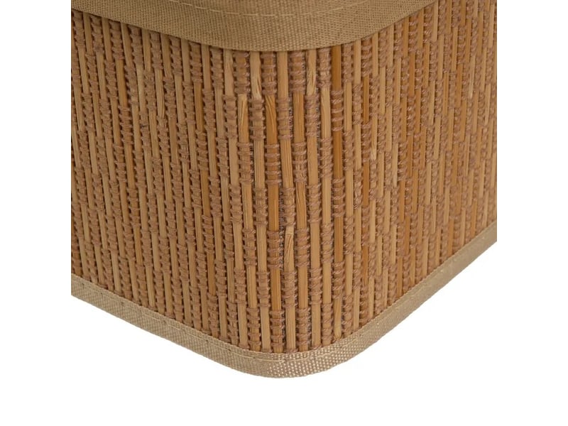  Lot de 4 paniers de rangement multiformes en bambou tressé et tissu marron,corbeilles multi-usages décoratives  - Conforama C