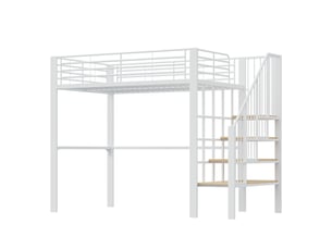 Lit mezzanine 140x200 cm MAISONORA coloris blanc