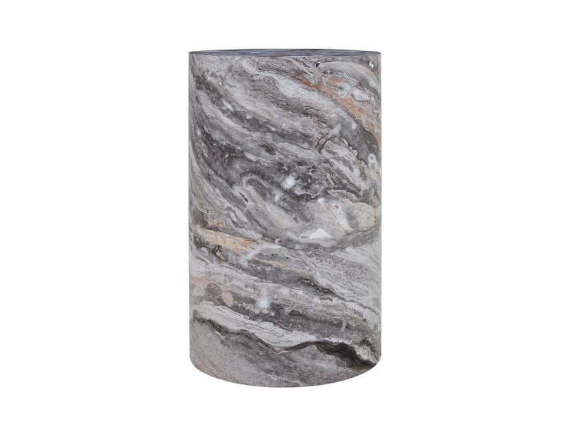  Bout de canapé rond ø30 cm en mdf, effet marbre gris, hauteur 55 cm fixe  - Conforama A