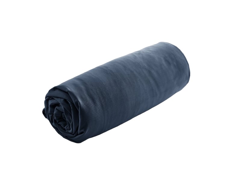  Drap housse 140x190+30 cm percale de coton bleu nuit PD25229 - Conforama B