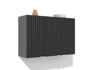 Armoire mural de cuisine 90x29x60 cm noir en mdf avec 3 portes