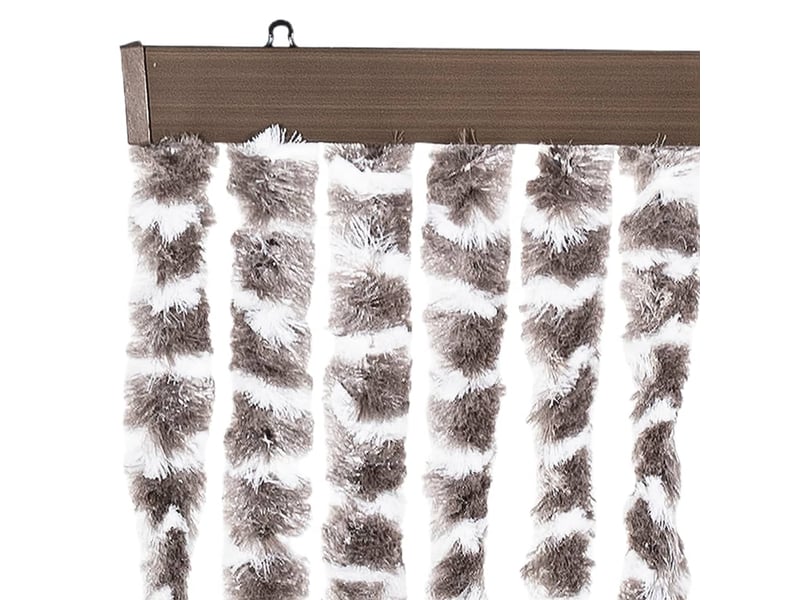  Rideau anti-mouches, moustiquaire taupe et blanc 90x200 cm chenille cf43583  - Conforama D