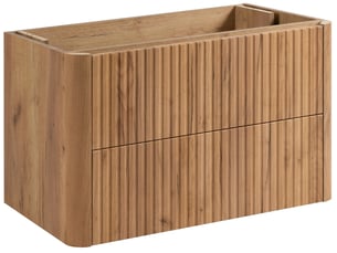 Meuble sous vasque suspendu linea 80 cm chêne craft d'or