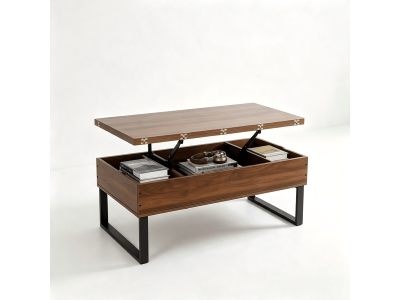  Table basse extensible à plateau relevable (couleur noyer)  - Conforama A