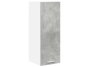 Meuble de rangement, armoire suspendue gris béton et blanc 30x31x80cm