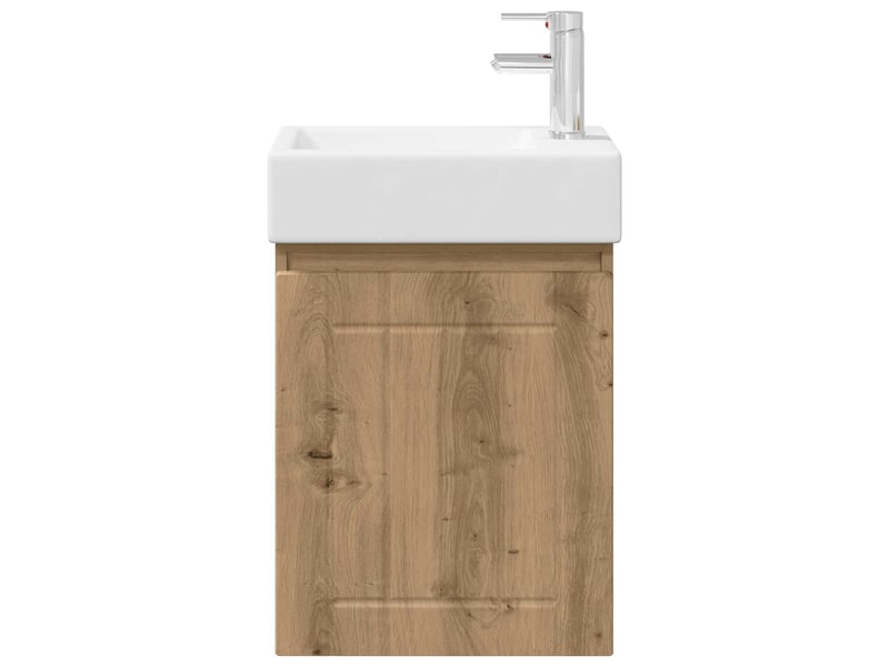  Meuble de rangement salle de bain avec robinet chêne artisanal shl4008  - Conforama E