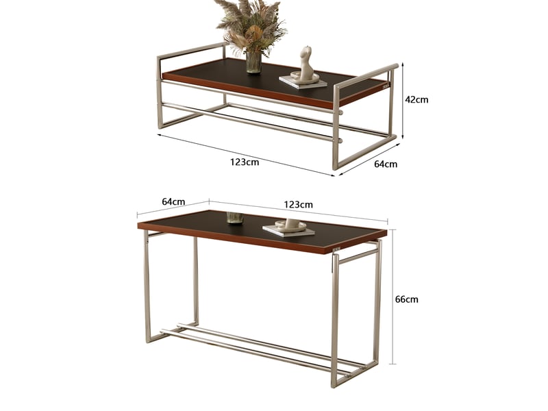  Table basse pivotante à 90°, table de salon rabattable 2-en-1 de 127 cm  - Conforama C