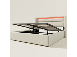 Lit coffre 160x200 cm OKWISH coloris blanc