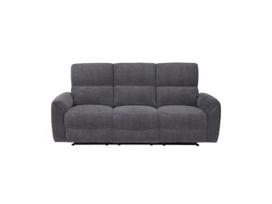 Canapé droit relax électrique  COOPER 3 places Tissu Gris foncé