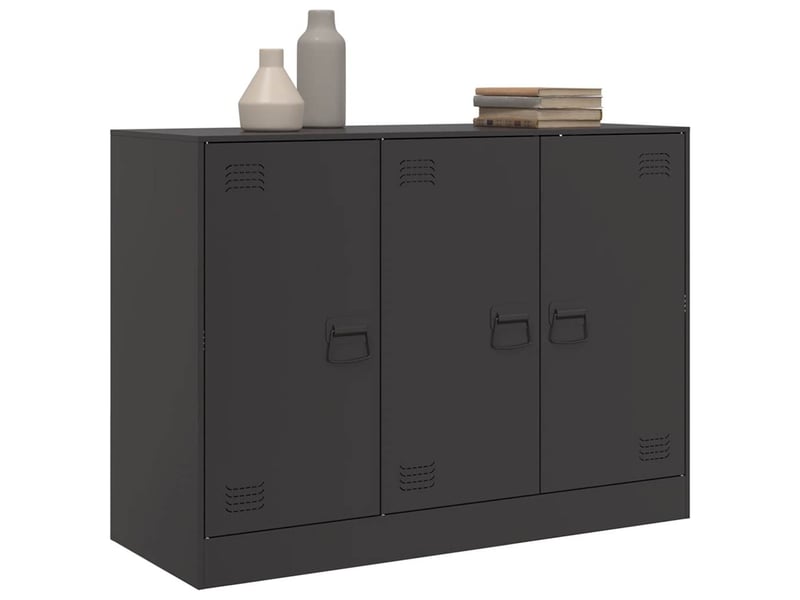  Buffet - bahut - meuble de rangement noir 99x39x73 cm acier  - Conforama D