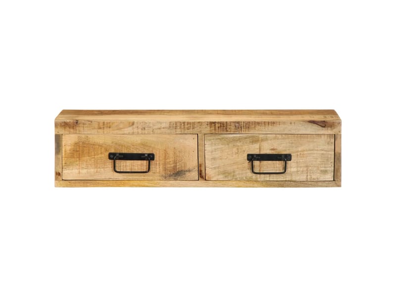  Meuble tv - banc tv - meuble de rangement mural 80x30x19 cm bois massif de manguier brut  - Conforama E