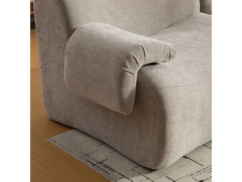  Canapé 2 places, revêtement en tissu chenille, sans assemblage, gris  - Conforama R