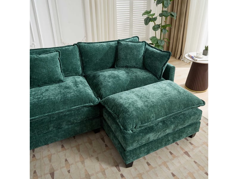  Cloud sofa ottoman uniquement, canapé sectionnel moderne, pour salon, chambre à coucher et appartement, coussin de siège rembourré double couche DE501DGN - Conforama C