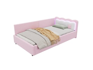 Lit banquette 90x200 cm <strong>MAISENTIEL</strong>  <strong></strong> coloris rose