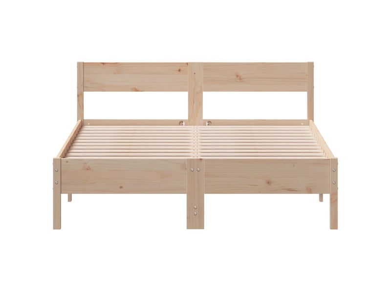  Lit double- lit adulte -  cadre de lit sans matelas 135x190 cm bois de pin massif  - Conforama C