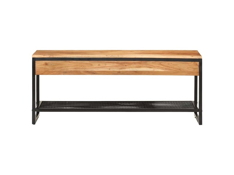  Banc à chaussures, meuble à chaussures 110x35x45 cm bois massif d'acacia et fer  - Conforama A