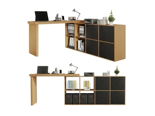Bureau d'angle enfant 120 cm coloris noir