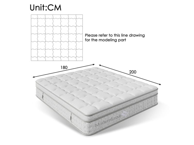  Matelas à ressorts ensachés 7 zones 180 x 200 cm h3, matelas hybride de 25 cm d'épaisseur avec mousse à froid, respirant et offrant un soutien maximal, certifié oeko-tex, format king size pour adultes  - Conforama C