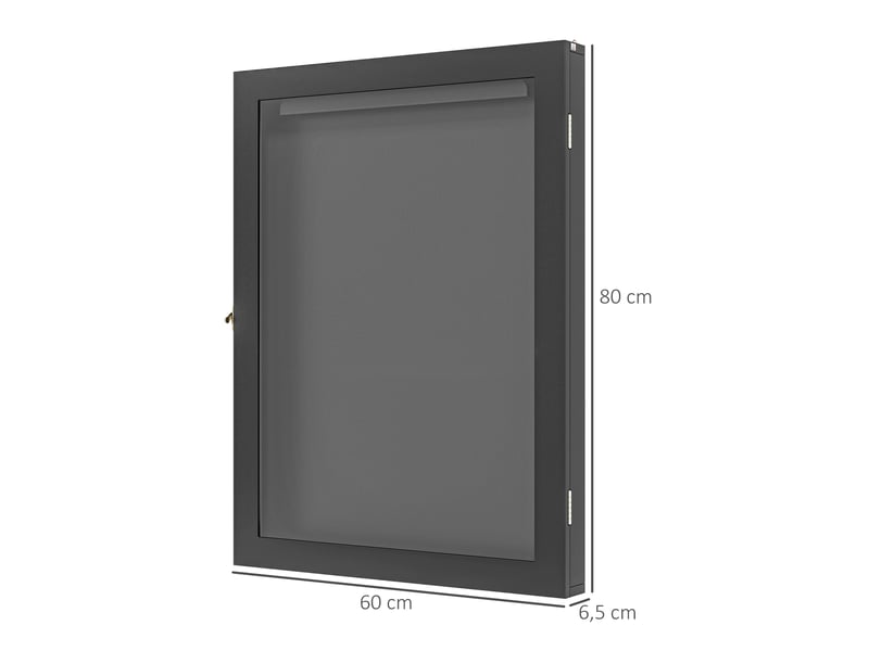  Frame box t-frame cadre pour maillot porte acrylique doublure interne feutre 60 x 6,5 x 80 cm noir  - Conforama E
