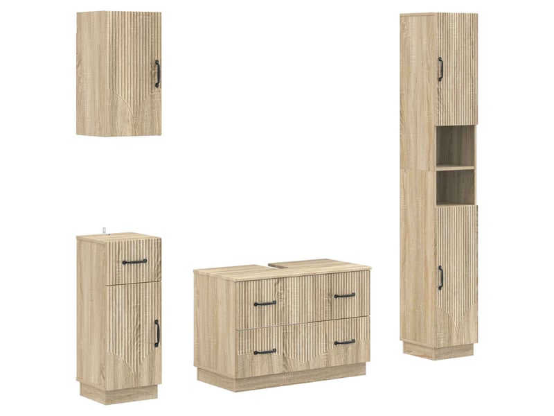 Ensemble de 4 pièces d'armoires de salle de bain hoorn cf63263 - Conforama A