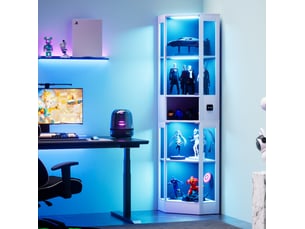 Vitrine coloris blanc 5 étagère(s) <strong>FLORAGRACE</strong> <strong></strong> - 57 cmx165 cm