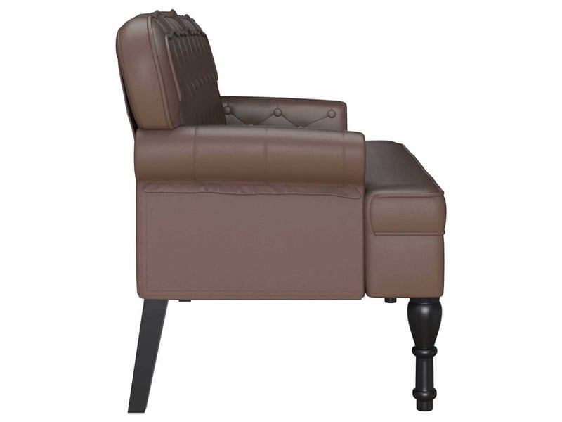  Banc chesterfield, canapé 2 places marron 119,5x64,5x75 cm cuir synthétique  - Conforama E