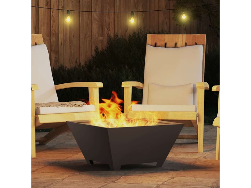  Brasero exterieur, foyer camping noir 60x60x30 cm acier patiné shl59887  - Conforama D