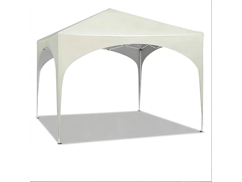  Tonnelle pliante 300x300x260 cm hauteur réglable métal beige  - Conforama A