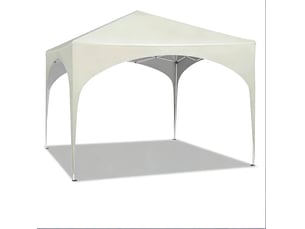 Tonnelle pliante 300x300x260 cm hauteur réglable métal beige