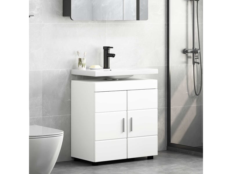Ensemble d'armoire de salle de bain tulum blanc 60 x 34 x 63 cm cf62968 - Conforama D