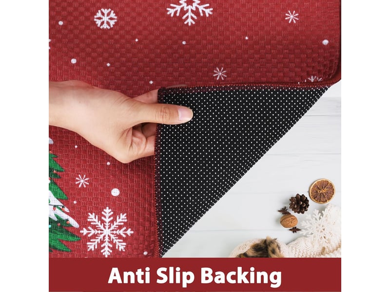  Paillasson de noël père noël rouge pour entrée extérieure, tapis de bienvenue pour porte d'entrée, tapis de noël antidérapant pour intérieur ou extéri  - Conforama B