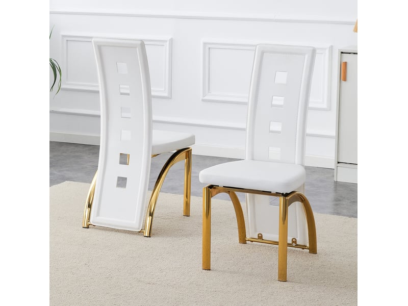  Lot de 4 chaises de salle à manger à dossier ajouré evryae  - Conforama D