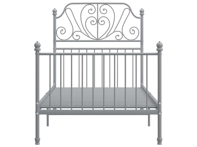  Lit simple- lit adulte -  cadre de lit sans matelas gris métal 100x200 cm  - Conforama B