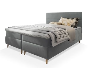 Lit avec rangement 180x200 cm <strong>MASSENO</strong> <strong></strong> coloris gris