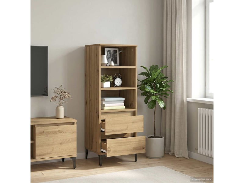  Buffet - haut armoire chêne artisanal 40 x 36 x 110 cm bois d'ingénierie  - Conforama B