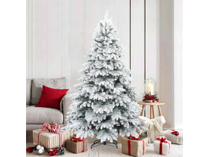 Sapin de noël artificiel, arbre de noël à branches pliantes, duveteux de neige shl7387
