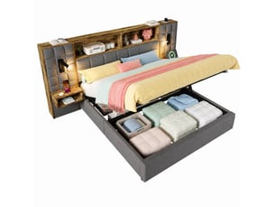 Lit coffre 180x200 cm    coloris gris