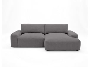 Canapé d'angle droit convertible BESTMOBILIER TAMA 4 places Tissu gris avec coffre de rangement