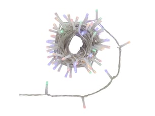 Guirlande lumineuse d'extérieur 7,5 m 100 led multicolore fil transparent 13 fonctions avec minuteur sur secteur