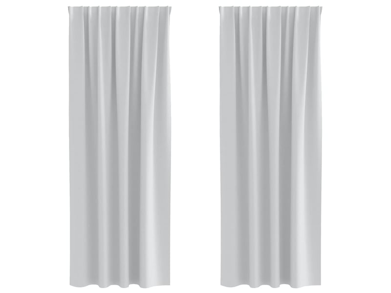 Lot de 2 rideaux occultants, rideaux black-out avec anneaux gris pâle 225 x 140 cm cf44664 - Conforama A