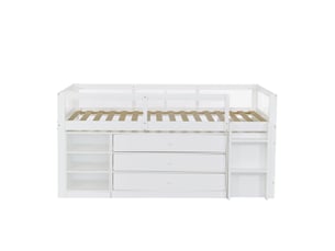 Lit avec rangement 90x200 cm MAISONORA coloris blanc