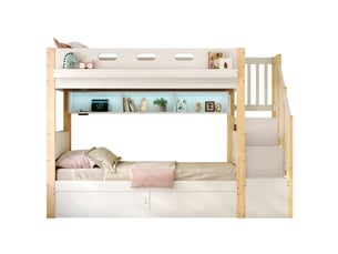 Lit superposé 2x90x200 cm <strong>OKMYHOME</strong>  <strong></strong> coloris bicolore