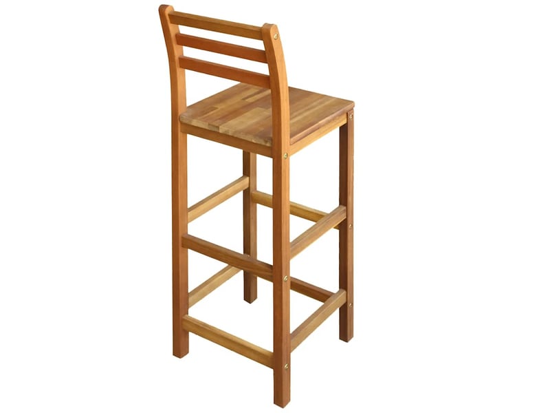  Lot de 2 tabourets de bar bois d'acacia massif  - Conforama E