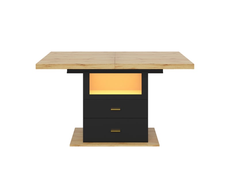 Table à manger extensible dimensions 110(140)×80×75 cm avec éclairage led, pour 6 personnes, adapté salle à manger - Conforama D