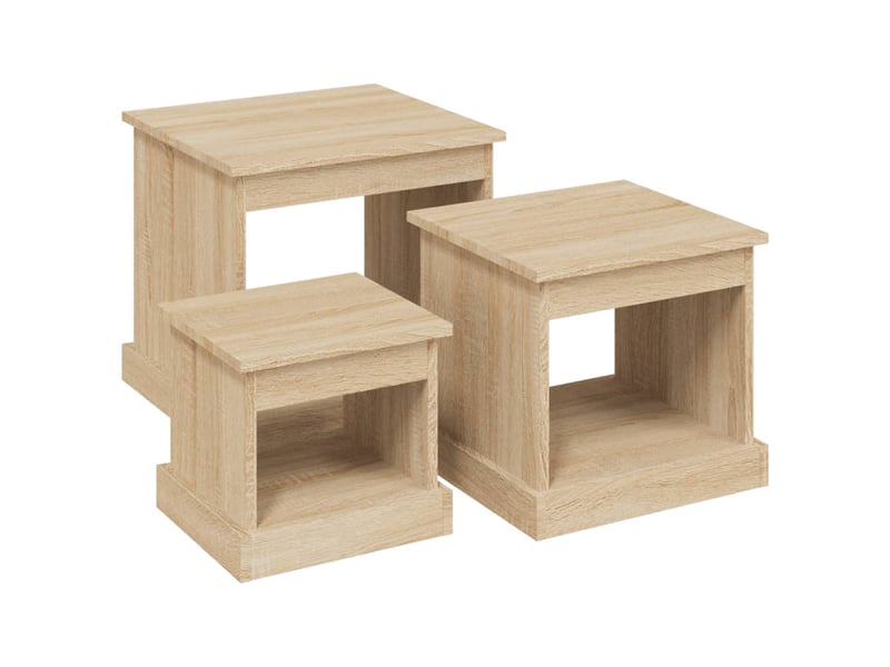  Tables basses 3 pcs | table de salon chêne sonoma bois d'ingénierie  - Conforama A
