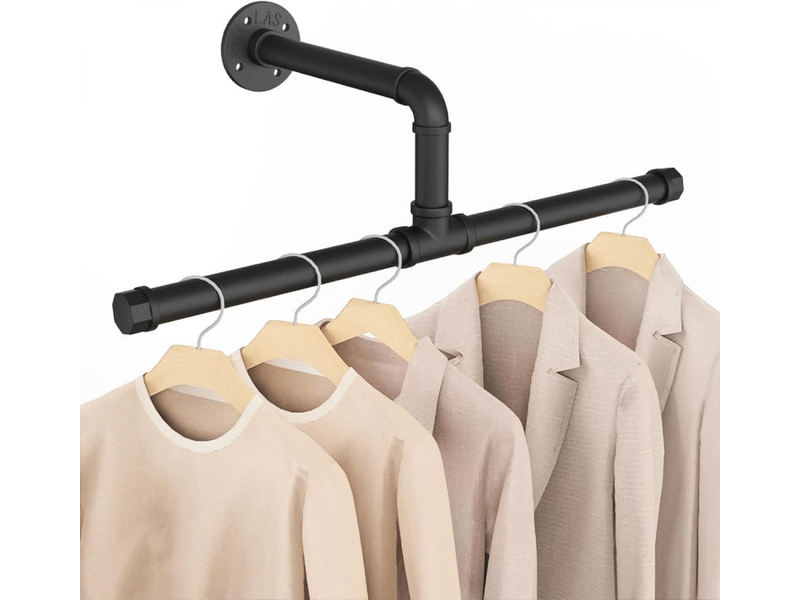  Porte-manteau mural yawenhe (51 cm), amovible de style industriel, permet de gagner de la place dans le salon ou la chambre, noir FC-LJY-04249JY - Conforama A