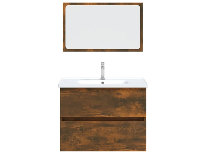 Ensemble de meubles de salle de bain 2 pcs chêne fumé cf63592 - Conforama D