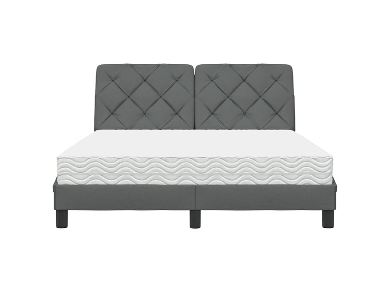 Lit avec matelas gris foncé 120x200 cm tissu - Conforama D
